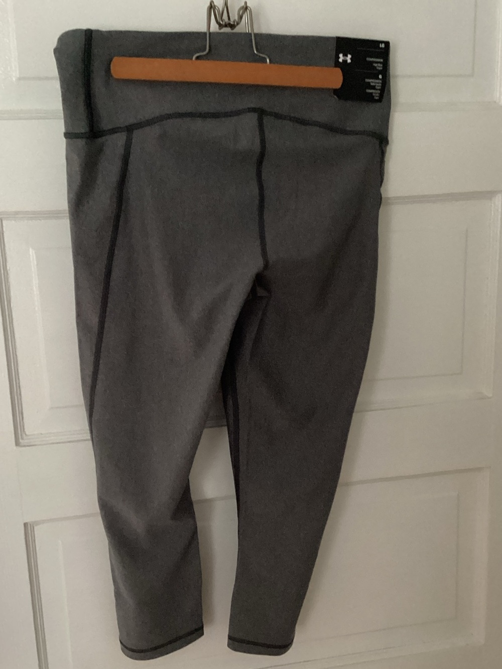Under Armour Gray Cropped Leggings with Black Stitching